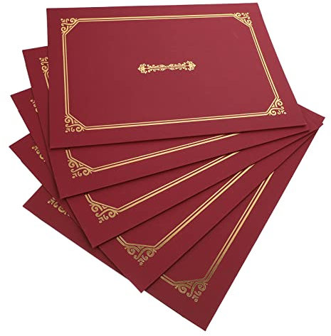 A4 Pappe Urkundenmappe Zeugnismappe Urkundenpapier 5 Stücke Urkundenhülle Zertifikat Halter Graduation Karte für Student Schule Abschluss Prüfung Geschenk Abschlussfeier Deko
