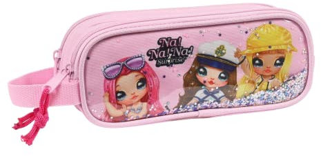 Safta Safta-812263747 Portatodo Doble Nanana Sparkles 21X8X6Cm, Dibujo Animado, Multicolor, Estándar (812264513)