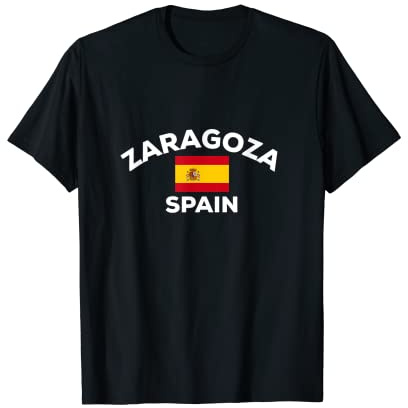 Zaragoza España Bandera Española Ciudad Turística Souvenir Vacaciones Camiseta