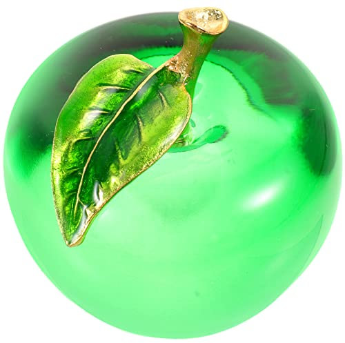 Artibetter Pommes en Verre De Cristal Statue De Fruits Décorative Collection De Décorations Mignonnes Figurine De Statue De Bureau pour La Décoration Intérieure Cadeaux De Vert