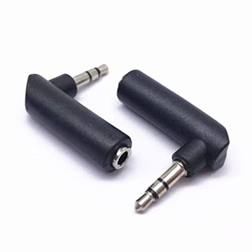 DAZZLEEX 5Pcs 3.5MM Audio Jack Adapter Right Angle 90 Degree Aux Connector Phone Plug Stereo Two Channel Stereo