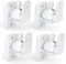 HomeMount Wall Mount Brackets - Universal Speaker Mounts, Bookshelf Speaker Kit, Supports Up to 8 lbs, 4 Pack, White