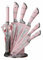 Ever Rich ® Stainless Steel Kitchen Knife Block Set, 9 - Pieces Knife Set, Ultra Sharp Knife Set (Pink Knife 9PCS) …