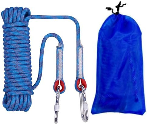 CuiCanfla Cuerda Multifuncional para Exteriores, Cuerda de Seguridad con Mosquetón,Cuerda de Escalada al Aire Libre,D10 Mm, Capacidad De Carga1200Kg,para montañismo, senderismo, deportes al aire libre