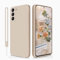MSKJ Samsung Galaxy S21 Hülle Silikon(6.2 Zoll), (mit Lanyard) Ultra-dünne Ganzkörper-Handyhülle Case Kameraschutz Kompatibel mit Samsung Galaxy S21 （Beige）