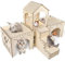 Bissap Hölzernes Kaninchenversteck Schloss, extra große Hasenhäuser und Verstecke, für drinnen und draußen, Kaninchenversteck für Kaninchen, Chinchillas, Hamster, Meerschweinchen, abnehmbares