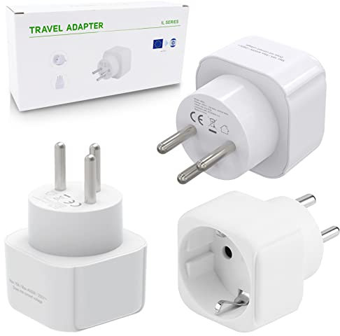 2500W Adaptador Enchufe Europeo a Israel Tipo H a la UE Europa Europa Tipo C E F Enchufe para España Francia Italia Alemania Portugal Dinamarca Grecia Turquía Universal 3 Pin