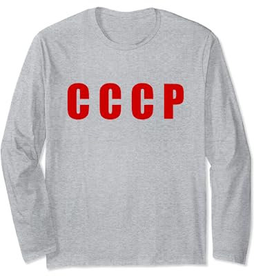 CCCP UdSSR Sowjetunion Hockey-Uniform 1980 Vintage Retro Langarmshirt