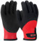 KAYGO Winter Arbeitshandschuhe Wasserdicht Kältebeständig, Doppel Gefüttert, Isolierte Thermo Arbeitshandschuhe mit Latex Beschichtung, Ideal für Kühllager Winter Arbeit (Schwarz Rot, M, Gr 8)