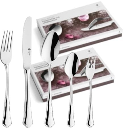 PW Paul Wirths CHIPPENDALE 7700 Besteck Set 12 Personen, Essbesteck 60 teilig, Edelstahl poliert & rostfrei, spülmaschinenfest, Tafelbesteck mit Besteckkasten…
