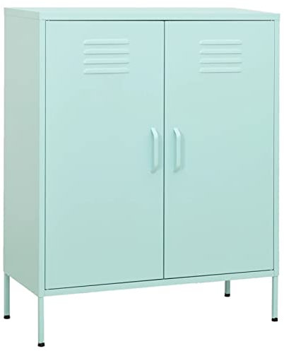 heybb Lagerschrank Minzgrün 80x35x101,5 cm LagerschräNke Gartenschrank Lagerschrank Highboard Schrank Stahl 336167