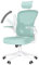 naspaluro Silla de Oficina Ergonómica, Silla de Escritorio con Soporte Lumbar, Reposacabezas Ajustable, Reposabrazos Abatibles, Silla Giratoria con Respaldo Transpirable, Verde