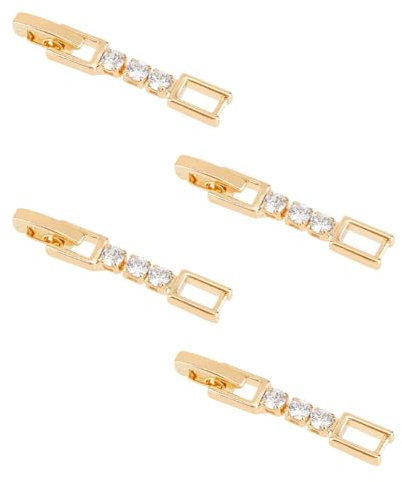 SUPERFINDINGS 4 Stück Armband Verlängerung Golden Kristall Verschlüsse Vergoldet Schmuck Falten Über Halskette Strass Verlängerung Für Schmuckherstellung