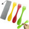 3 pièces fourchette en plastique 3 en 1 fourchette de camping couverts en plastique ensemble de couverts en plastique fourchettes portables couverts de camping cuillère(plusieurs couleurs)