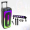 MOOVING LIGHT & SOUND - Pack Enceinte Portable sur Batterie Karaoke USB Bluetooth MS-MAGIC-SOUND1000 TWS 1000W 2 Micros - Barre LED UV - Soirée DJ