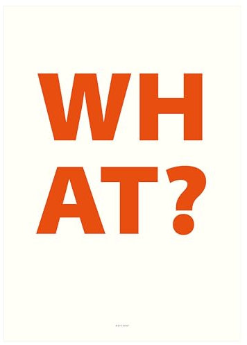 MEYCARD - A2H WHAT Poster mit Typographie im Hochformat DIN A2, gerollt in stabiler Hülse