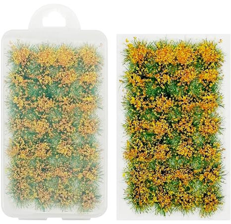 Cayway Static Grass Tuft Orange Blumen Grasbüschel Modellbau Statische Grass Statische Grasbüschel für Miniatur Ornamente Eisenbahn Modellbahn Landschaftsbau Diorama Zubehör