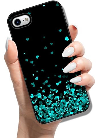 Printed Phone Case for iPhone 7 Plus 8 Plus Soft TPU Bumper Silicone Protective Back Cover with Pattern Design for Girls Boys - Love Heart