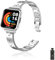 Bracelet pour Xiaomi Redmi Watch 3 Active/3 Lite, Bling Métal Femme Brillant Bracelet de Montre, Remplacement de Bracelet avec Strass Diamant Compatible avec Xiaomi Redmi Watch 3 Active/3 Lite (D)