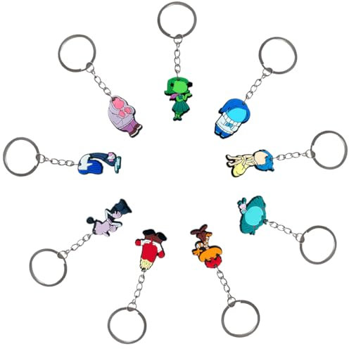 SWZY Special Team Party Favors 3D Keychains, Cartoon Movie In-side Figures Keychains Mini Anime Figure Key Ring Cartoon Keyrings Kids Keychain Bag Gift for Kids In-side Birthday Party Supplies