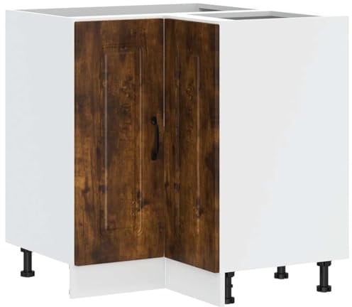 vidaXL Küchen-Eckunterschrank Kalmar Räuchereiche Holzwerkstoff, Eckunterschrank, Küchenschrank, Küchen-Eckunterschrank, Eckunterschrank für Küche