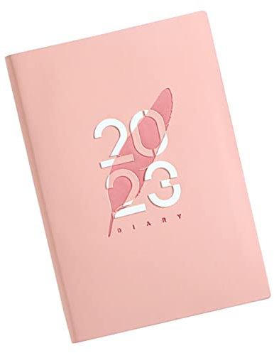 NUOBESTY 2023 Notizbuch Schulplaner Digital Spiralblock Planer Süß Zu Sagen Wochenplaner Planke Planer-aufkleber Revision Monatlicher Budgetplaner Agenda Jahresplaner Studie Papier Rosa