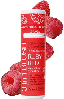 Senso Naturale Solid Blush Nährendes für Contouring, Illuminierender Rouge Stick mit Sheabutter und Rizinusöl, 100% Natürlich und Vegan