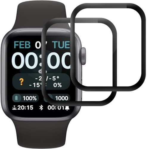 Beukei Protector de Pantalla Compatible con Apple watch Series 6/5/4/SE 44mm, 2 Piezas Pantalla Cristal[Dureza 9H][Antihuellas][Antiarañazos][Ultra Claro] Screen Protector