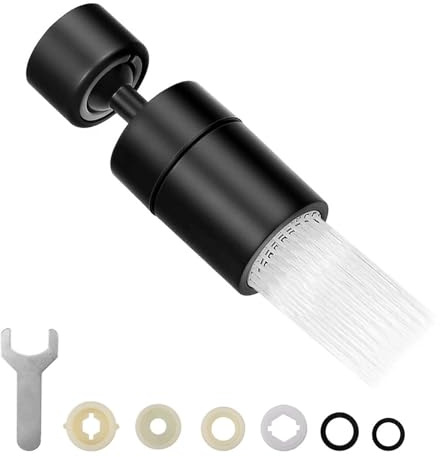 LIUZHUJ Aireador Grifo Lavabo con Articulación Giratoria de 720°, Filtro Grifo Cocina Viene con 4 Adaptadores, Aireador Grifo Cocina, Adecuado para Cocina y Baño