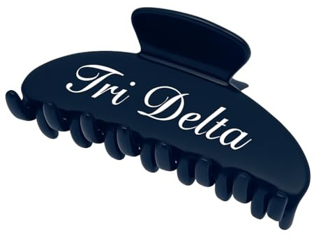 The RPZL Premium Acetate Big Hair Accessory | Oversized Claw Clip for Thick and Thin Hair | Stylish Hair Jaw Clip for Women | Girls and Sorority (Tri Delta - Navy Blue)
