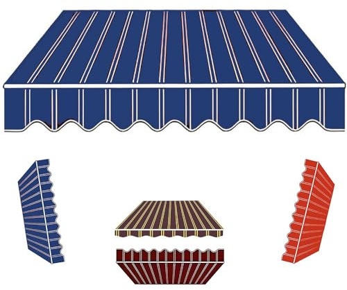Ersatz-Vordach aus Polyester, UV-beständig, für Markisen, Schatten, Segel für Garten, Terrasse, Balkon, strapazierfähige Außenabdeckung (5 x 4,9 x 3 m)