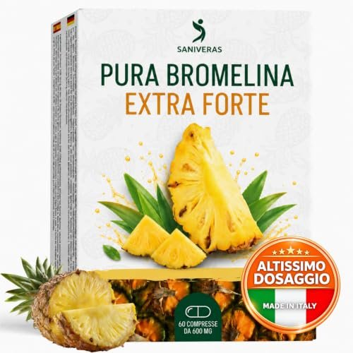 BROMELINA FORTE 5000+2500 GDU, 60 Cpr, VEGANO, Pura Extra Forte, Made in Italy