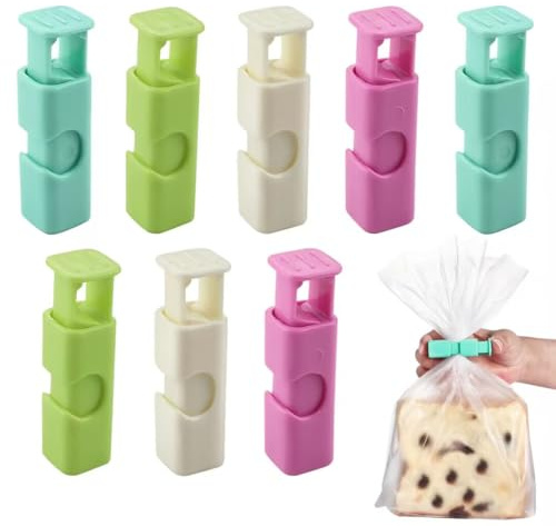 Glanzend Brotbeutel-Clips, 8 Stück Beutel-Clips, Chip-Clip, wiederverwendbar Quetsch-Clip, Beutelclip zur Aufbewahrung vonLebensmitteln, handliche Beutel zum Drücken und Verschließen von Brotbeuteln