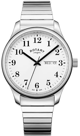 Rotary Men's Heritage Altera Stainless Steel Expander Bracelet Watch