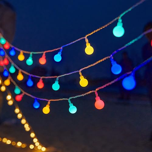 Toyone Lichterkette Außen&Innen Batterie mit Blinken,3M 20 LED Lichterketten Kugeln,IP44 Wasserdicht, Dekoration für Hochzeit, Weihnachten, Garten, Zimmer, Balkon, Camping, Party (Mehrfarbig)