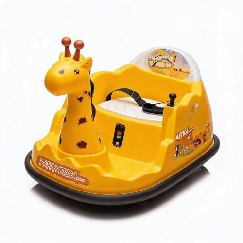 Elektrisches Kinder Stoßauto Giraffe 2–5 Jahre Doppelfahrmodus Fernbedienung 360° LED Musik Stoßfest 6V Geschenk Jungen Mädchen