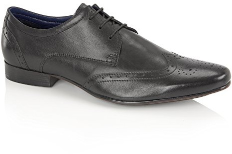 Silver Street London Men's Fleet Formal Leather Brogue Shoes, Black, 8