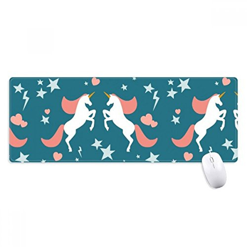beatChong Herz-Blitz-Stern Unicorns Muster Griffige Mousepad Große Erweiterte Spiel Büro titched Kanten Computer-Mat Geschenk