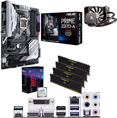 Intel Coffee Lake Core i7 8700k 5.0GHz Overclocked CPU, ASUS PRIME Z370-A Motherboard, 32GB 3200MHz Corsair DDR4 RAM & Corsair Hydro Series H45 Performance Liquid Cooler Pre-Built Bundle