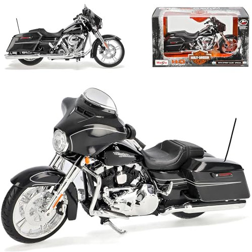 HarIey Davdson Street Glide Special Schwarz 1/12 Maisto Modell Motorrad mit individiuellem Wunschkennzeichen