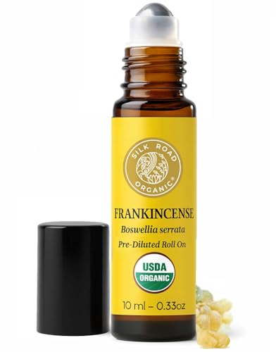 Silk Road Organic Frankincense Serrata Essential Oil Roll on | USDA Certified Aromatherapy Roller (10 ml)