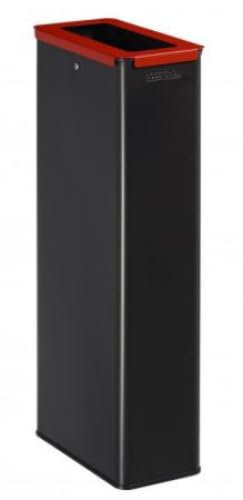 Poubelle de tri sélectif Calitri - métal - 20l - gris manganèse / rouge signalisation - RAL 3020