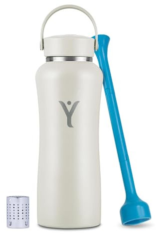 DYLN Bouteille d'eau alcaline | Bouteille d'eau à hydrogène portable pour créer de l'eau riche en hydrogène jusqu'à 9,5 pH | Isolation sous vide | Acier inoxydable | Garde l'eau froide pendant 24