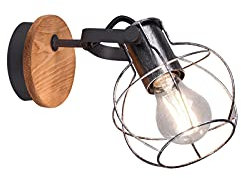 meineWunschleuchte Retro Wandstrahler mit Drahtgitter Silber antik, Höhe 23cm