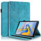 Aswant Etui Samsung Tab A 10.5 2018 Coque en Cuir PU Portefeuille Porte-Stylo Flip Support Housse Etui Tablette pour Samsung Galaxy Tab A 10.5 Pouces 2018 SM-T590/SM-T595 Arbre en Relief - Bleu