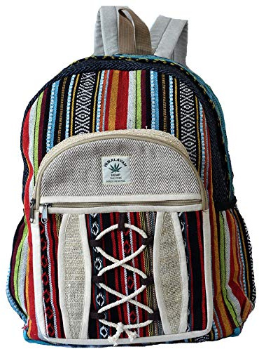 Ezhippie Unisex Hemp Festival Striped Backpack