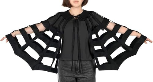 CoolChange Halloween Kostüm | Spinnenetz Umhang für Hexen & gruselige Monster | Schwarz