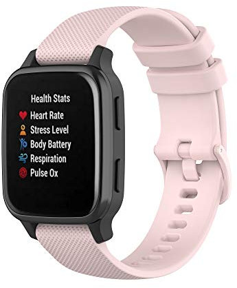 Chofit, cinturino in silicone compatibile con smartwatch Garmin Venu Sq Music, morbido cinturino sportivo di ricambio per Garmin Venu Sq Music, Venu Sq, Venu (rosa)