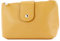 modamoda de T213 Damen Leder Kosmetiktasche Reiseetui Medium handmade in Italy, Farbe:Senfgelb
