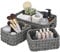 GRANNY SAYS Wicker Storage Set, Pack of 3 - 1 Large Box & 2 Small Baskets, Waterproof, Bathroom Counter Storage, Toilet Tank Topper, Grey